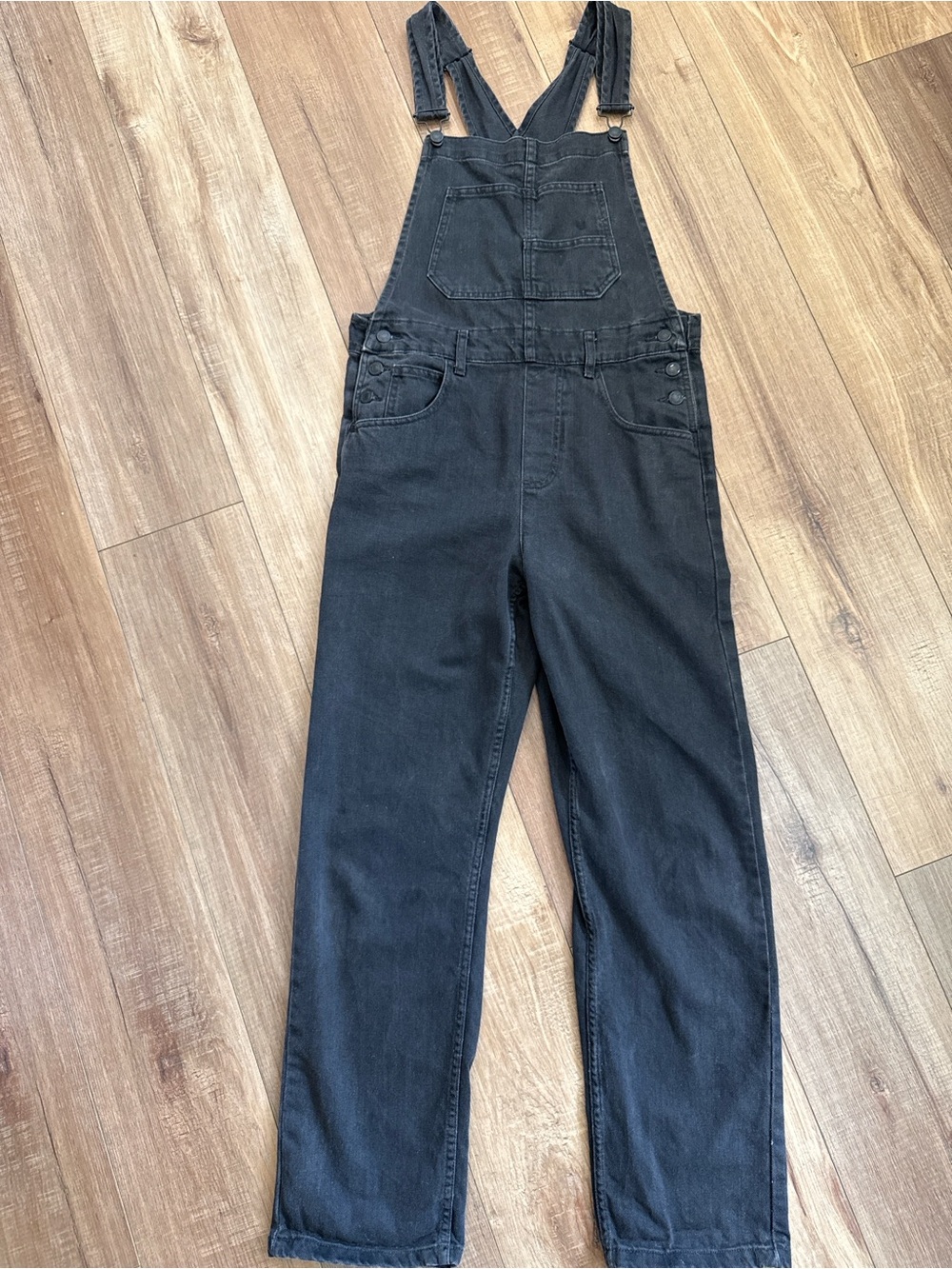 We The Free Black Denim Bib Overalls